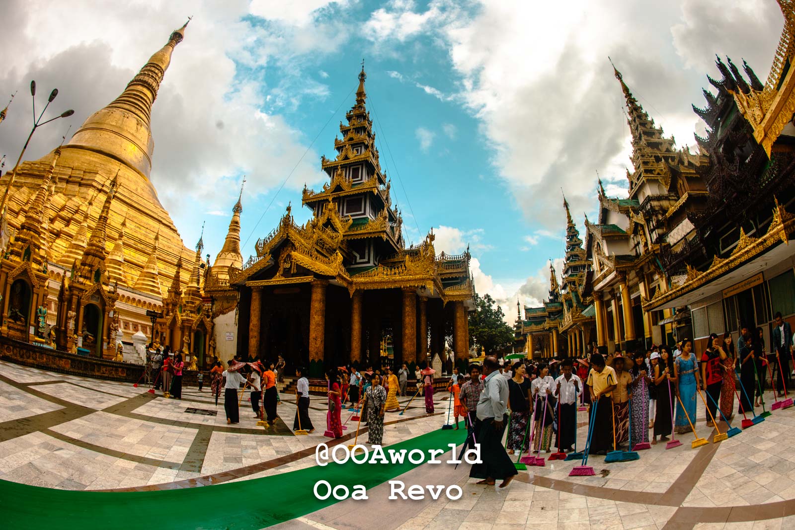 Yangon People and Streets Yangon Golden Shwedagon Pagoda with crowd Photo OOAworld