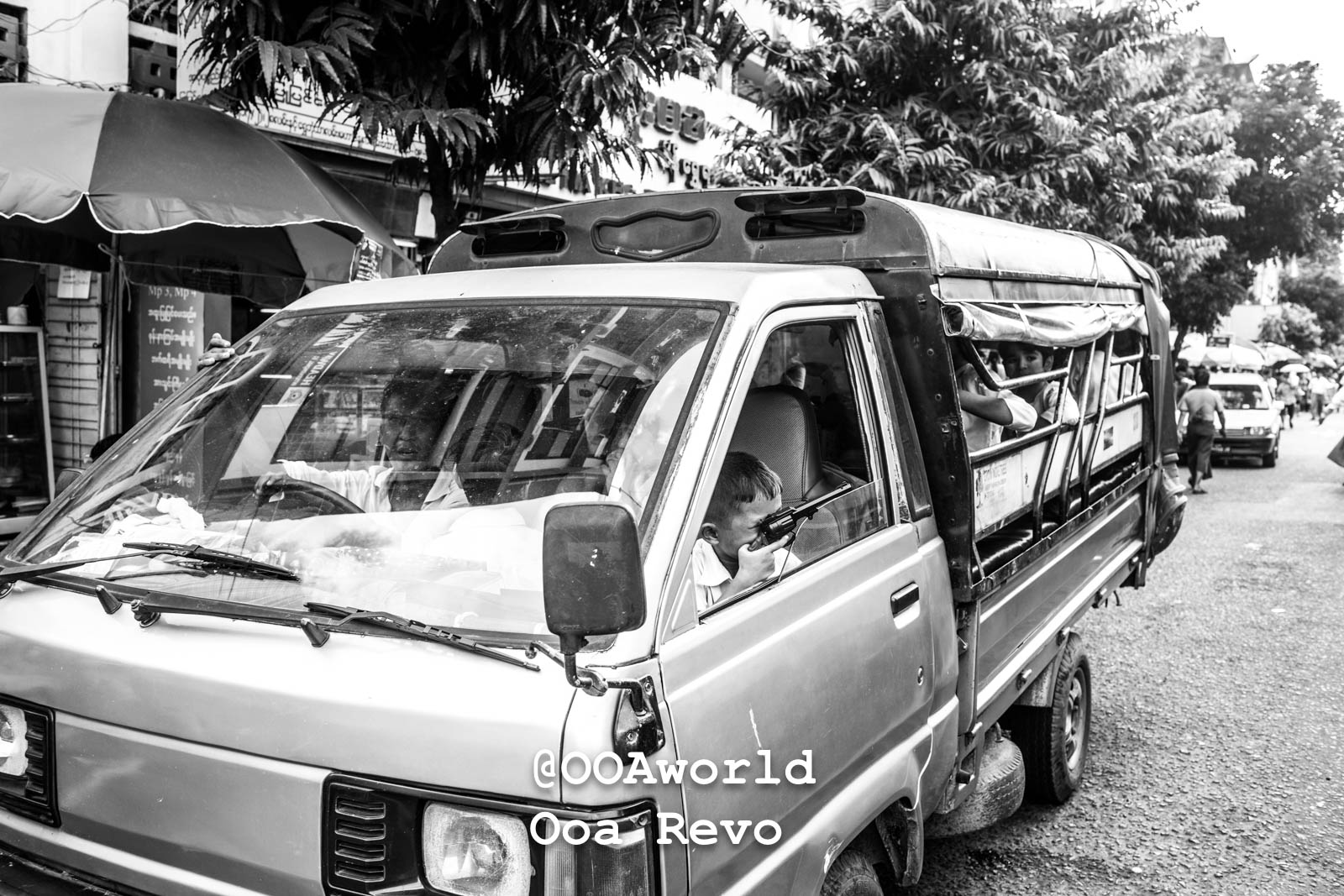 Yangon Streets and Textures Yangon black and white street photography van city life Photo OOAworld Yangon Streets and Textures Yangon black and white street photography van city life Photo OOAworld