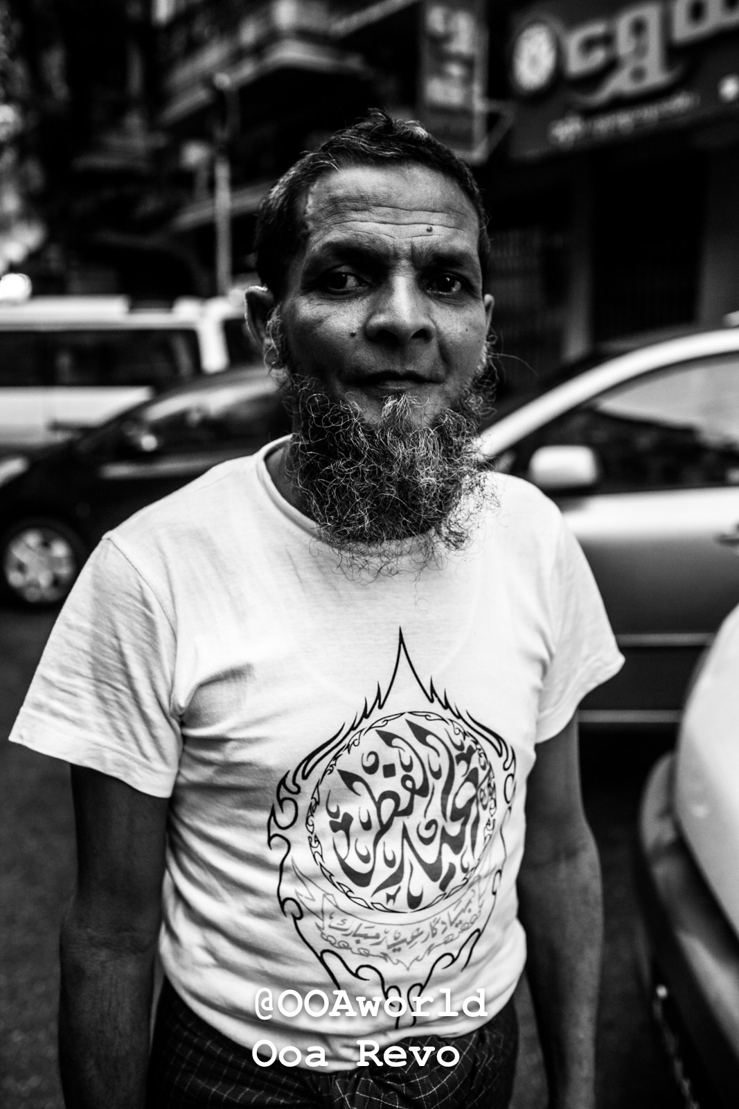 Yangon Streets and Textures Yangon street portrait man black and white urban scene Photo OOAworld Yangon Streets and Textures Yangon black and white street portrait man urban scene Photo OOAworld