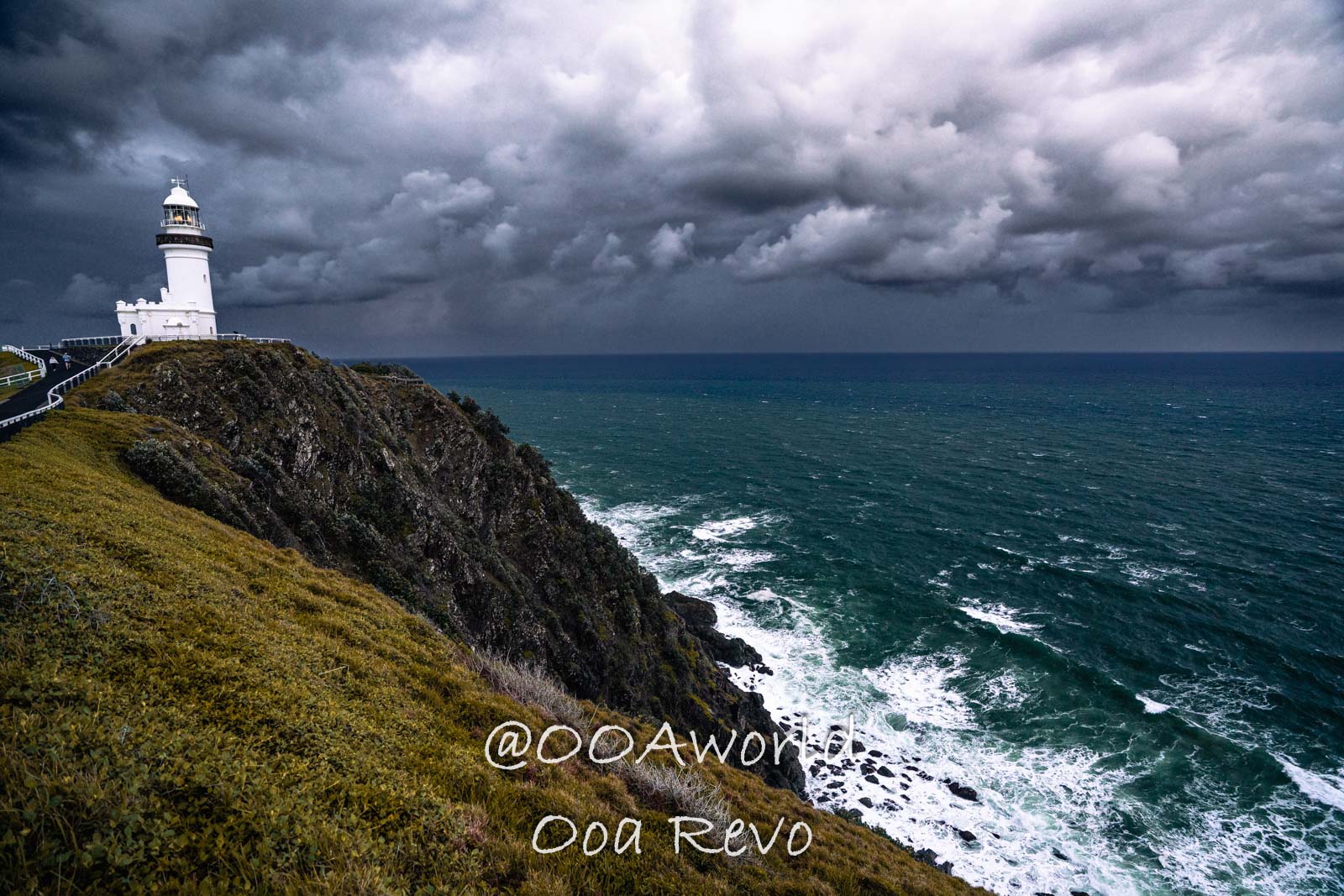 Byron Bay, Port Macquarie Australia stormy coastal lighthouse landscape Photo OOAworld