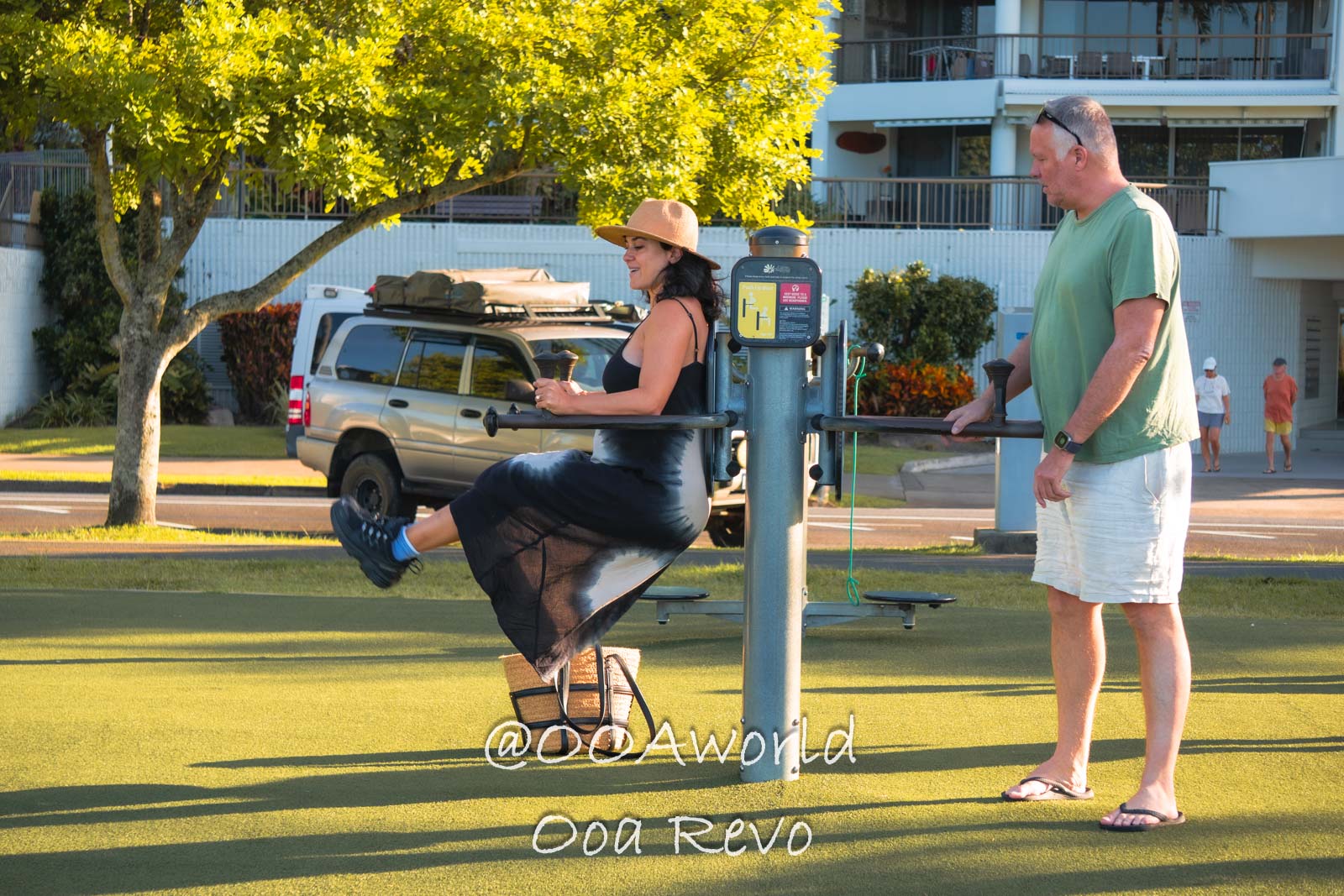 Cairns Australia outdoor exercise equipment couple recreation Photo OOAworld