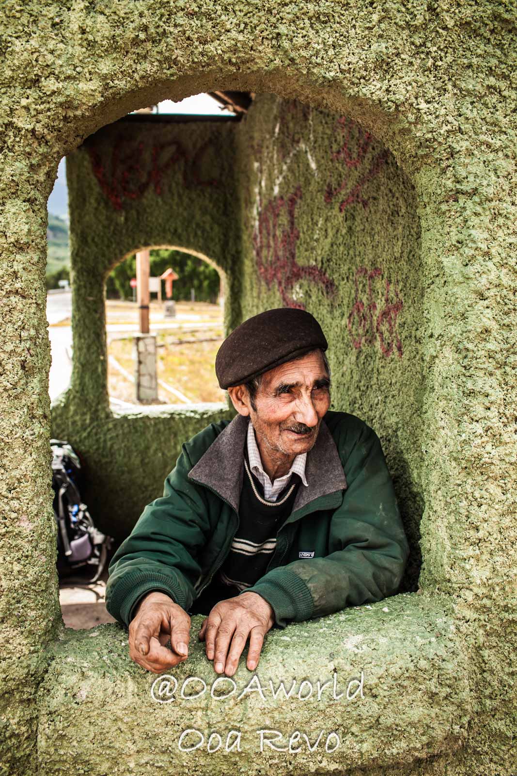 People and Streets Coyhaique elderly man rustic booth Photo OOAworld