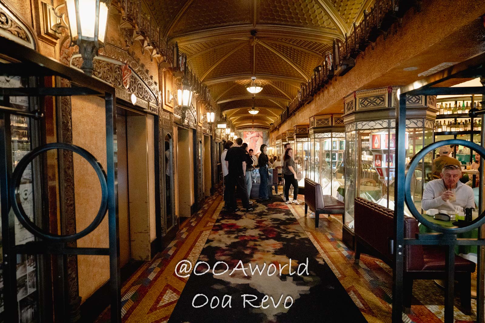 Old Sydney Sydney Art Deco Hallway Ornate Decor People Drinks Photo OOAworld Old Sydney Sydney Art Deco hallway with ornate decor and people enjoying drinks Photo OOAworld