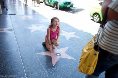 Los Angeles Hollywood Photos Girl posing in front of Johnny Depp