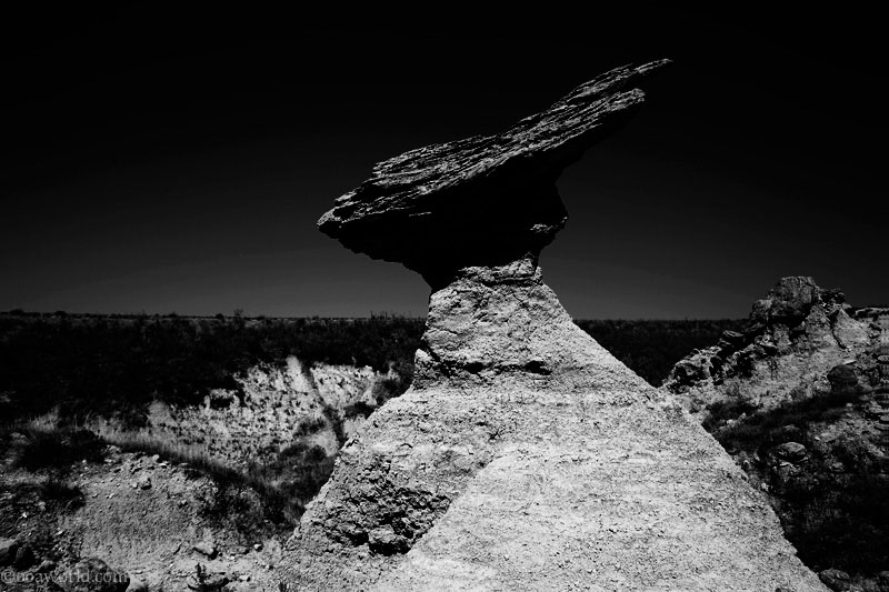 Rock launchpad, South Dakota Badlands