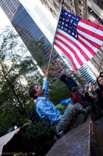 occupy nyc flagman photo ooaworld